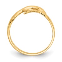 14K Yellow Gold Dolphin Bypass Ring view 2