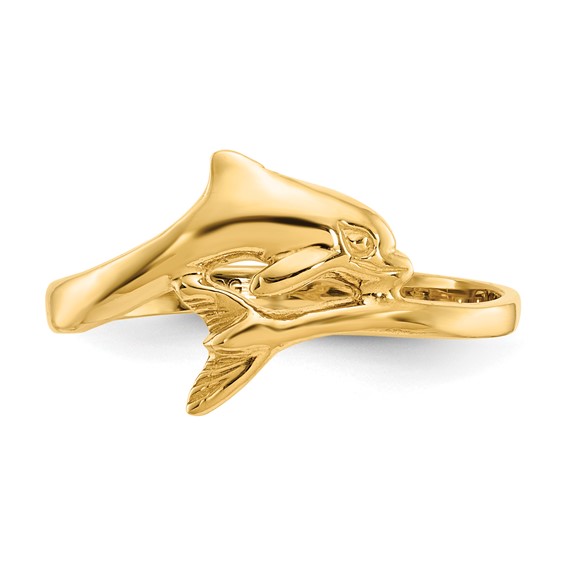 Gold Polished Dolphin Rings