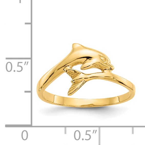 Gold Polished Dolphin Rings