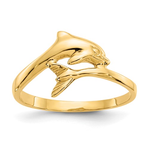 14K Yellow Gold Dolphin Bypass Ring