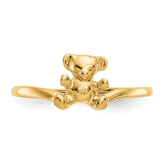 14k Polished Teddy Bear Size 5 Baby / Childs Ring