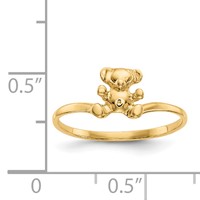 14K Yellow Gold Polished Teddy Bear Ring view 3