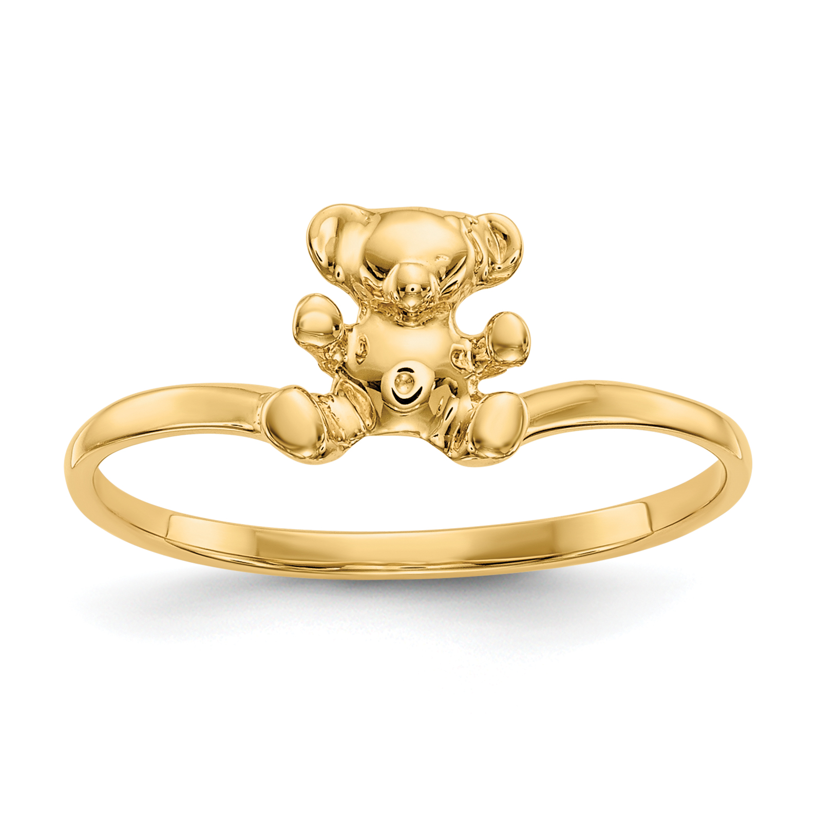 14k Childs Polished Teddy Bear Ring (R194)