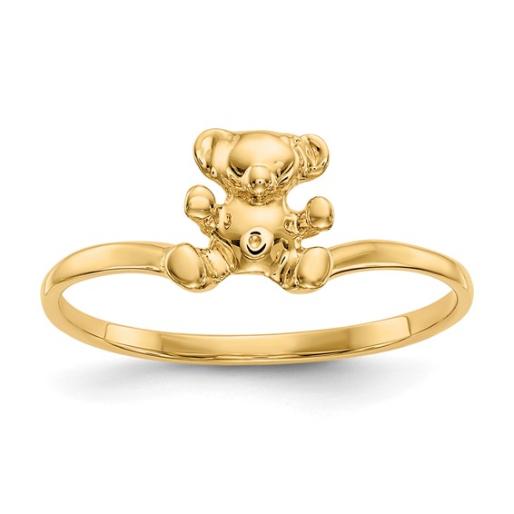 14k Polished Teddy Bear Size 5 Baby / Childs Ring