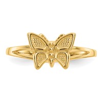 14K Yellow Gold Butterfly Ring - Size 5 view 5