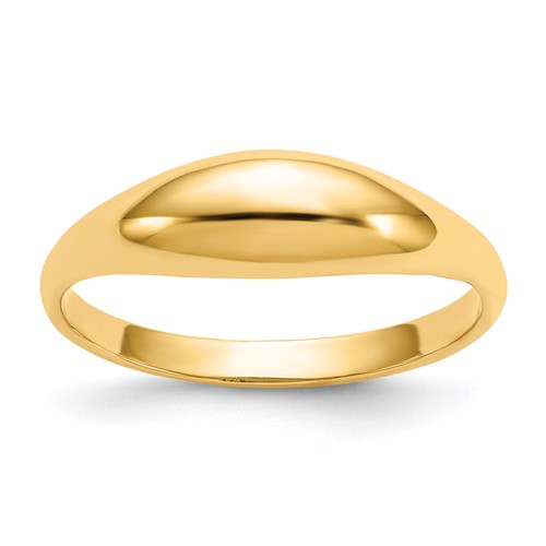 14K Yellow Gold Polished Dome Ring, Size 5