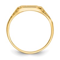 14K Yellow Gold Diamond-Cut 6.0x 4.5mm Closed Back Rectangular Signet Ring view 2