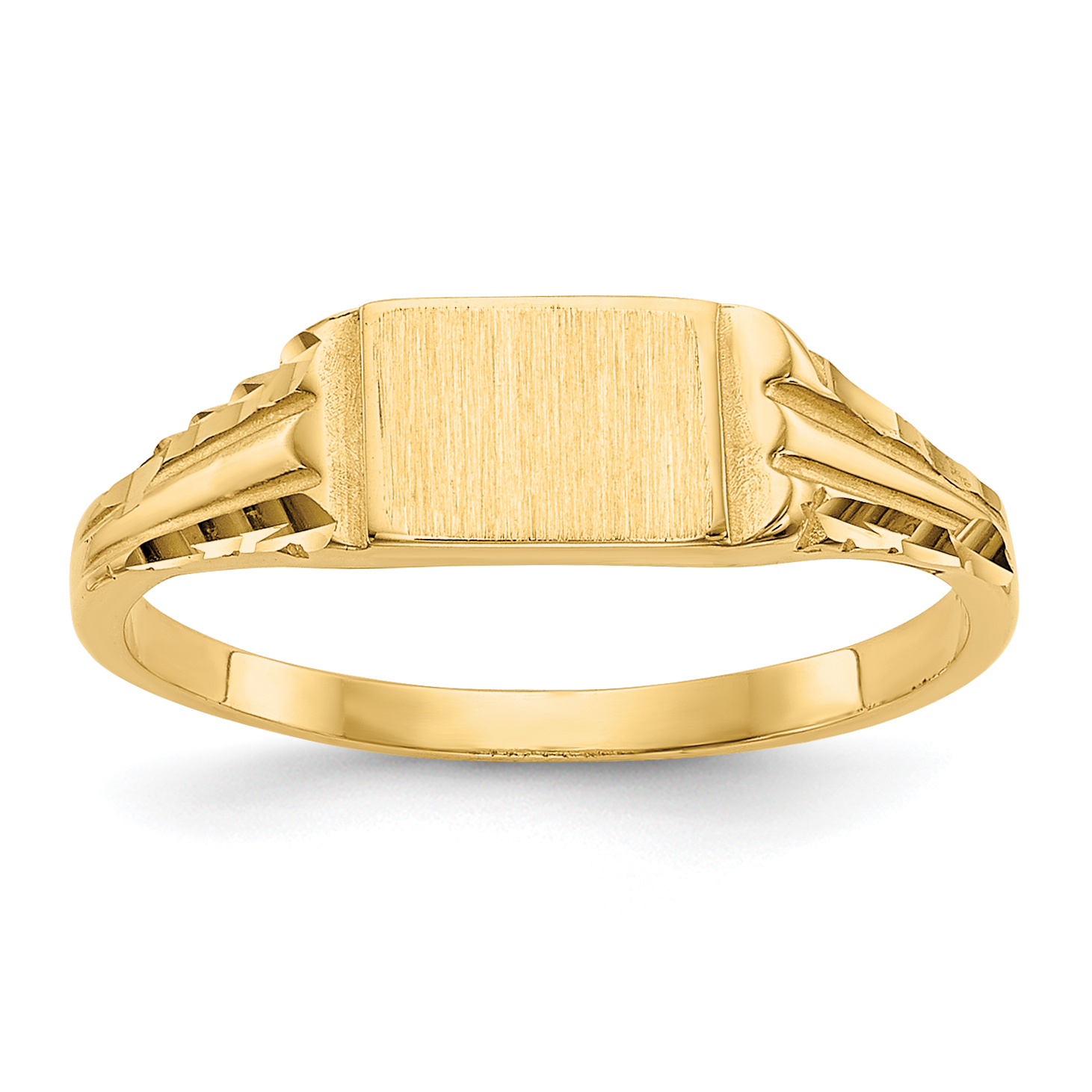 14k Childs Diamond-Cut Signet Ring (R198)
