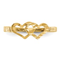 14K Yellow Gold Two Hearts Ring view 5