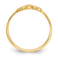 14K 9.0x5.0mm Closed Back Size 3 Double Heart Signet Ring view 2