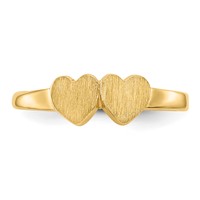 14K 9.0x5.0mm Closed Back Size 3 Double Heart Signet Ring view 5
