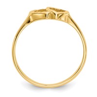 14K Yellow Gold Two Hearts Ring view 2