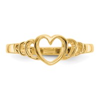 14K Yellow Gold Heart Ring - Size 4.5 view 5