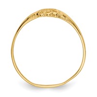 14K Yellow Gold 3.0x4.5mm Closed Back Fancy Oval Signet Ring - Size 3 view 2