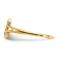 14K Yellow Gold 3.0x4.5mm Closed Back Fancy Oval Signet Ring - Size 3 view 4