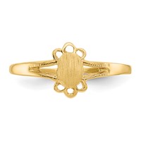 14K Yellow Gold 3.0x4.5mm Closed Back Fancy Oval Signet Ring - Size 3 view 5