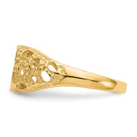 14K Yellow Gold 7.5x7.5mm Open Back Round Filigree Signet Ring - Size 4 view 4