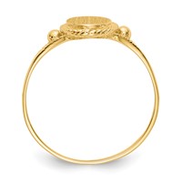 14K Yellow Gold 6.0x 7.5mm Closed Back Fancy Oval Signet Ring view 2