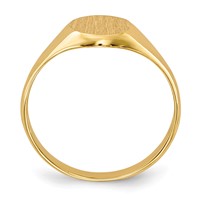 14K Yellow Gold 6.5x 7.5mm Closed Back Oval Signet Ring view 2