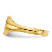14K Yellow Gold 6.5x 7.5mm Closed Back Oval Signet Ring view 3