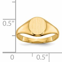 14K Yellow Gold 6.5x 7.5mm Closed Back Oval Signet Ring view 5