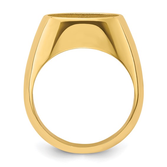 14ky Men's Polished Classic Solid Back Coin Bezel Ring                