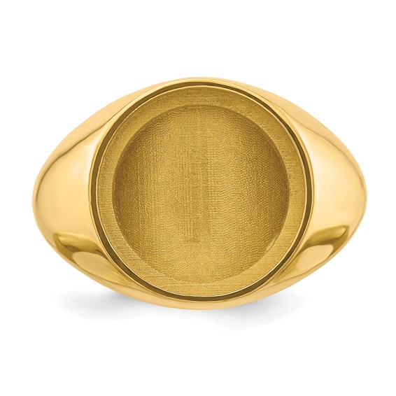 14ky Men's Polished Classic Solid Back Coin Bezel Ring                