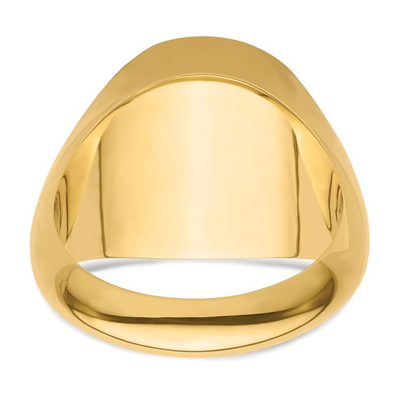 14ky Men's Polished Classic Solid Back Coin Bezel Ring                