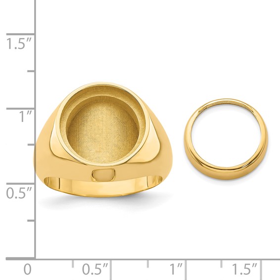 14ky Men's Polished Classic Solid Back Coin Bezel Ring                