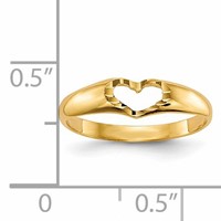 14K Yellow Gold Cut-out Heart Ring - Size 3 view 5