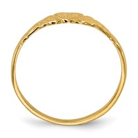 14K Yellow Gold 4.0x 4.25mm Closed Back Heart Signet Ring view 2