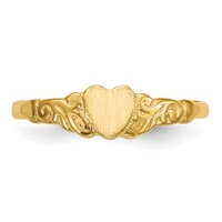 14K Yellow Gold 4.0x 4.25mm Closed Back Heart Signet Ring view 4