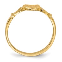 14K Yellow Gold 5.0x 5.0mm Open Back Heart Signet Ring view 2