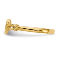 14K Yellow Gold 5.0x 5.0mm Open Back Heart Signet Ring view 3