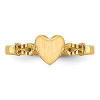 14K Yellow Gold 5.0x 5.0mm Open Back Heart Signet Ring view 4