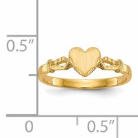 14K Yellow Gold 5.0x 5.0mm Open Back Heart Signet Ring view 5