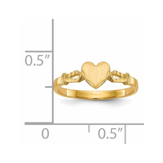 14k 5.0x5.0mm Open Back Size 3 Childs Heart Signet Ring