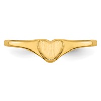 14K 4.5x4.0mm Open Back Size 3 Heart Signet Ring view 4