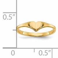 14K 4.5x4.0mm Open Back Size 3 Heart Signet Ring view 5
