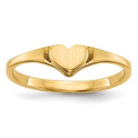 14K 4.5x4.0mm Open Back Size 3 Heart Signet Ring view 1
