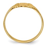 14K Yellow Gold 3.5x 5.25mm Closed Back Fancy Oval Signet Ring view 2