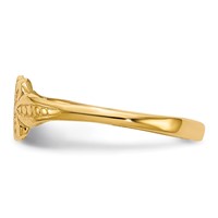 14K Yellow Gold 3.5x 5.25mm Closed Back Fancy Oval Signet Ring view 3