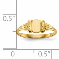 14K Yellow Gold 3.5x 5.25mm Closed Back Fancy Oval Signet Ring view 5