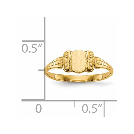 14k 3.5x5.25mm Closed Back Size 3 Childs Fancy Oval Signet Ring
