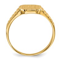 14K Yellow Gold 7.5x6.0mm Open Back Octagonal Signet Ring - Size 3.5 view 2