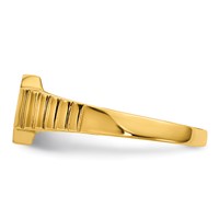14K Yellow Gold 7.5x6.0mm Open Back Octagonal Signet Ring - Size 3.5 view 3