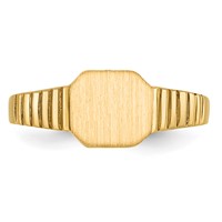 14K Yellow Gold 7.5x6.0mm Open Back Octagonal Signet Ring - Size 3.5 view 4