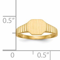 14K Yellow Gold 7.5x6.0mm Open Back Octagonal Signet Ring - Size 3.5 view 5