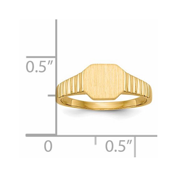 14k 7.5x6.0mm Open Back Size 3.5 Childs Octagonal Signet Ring