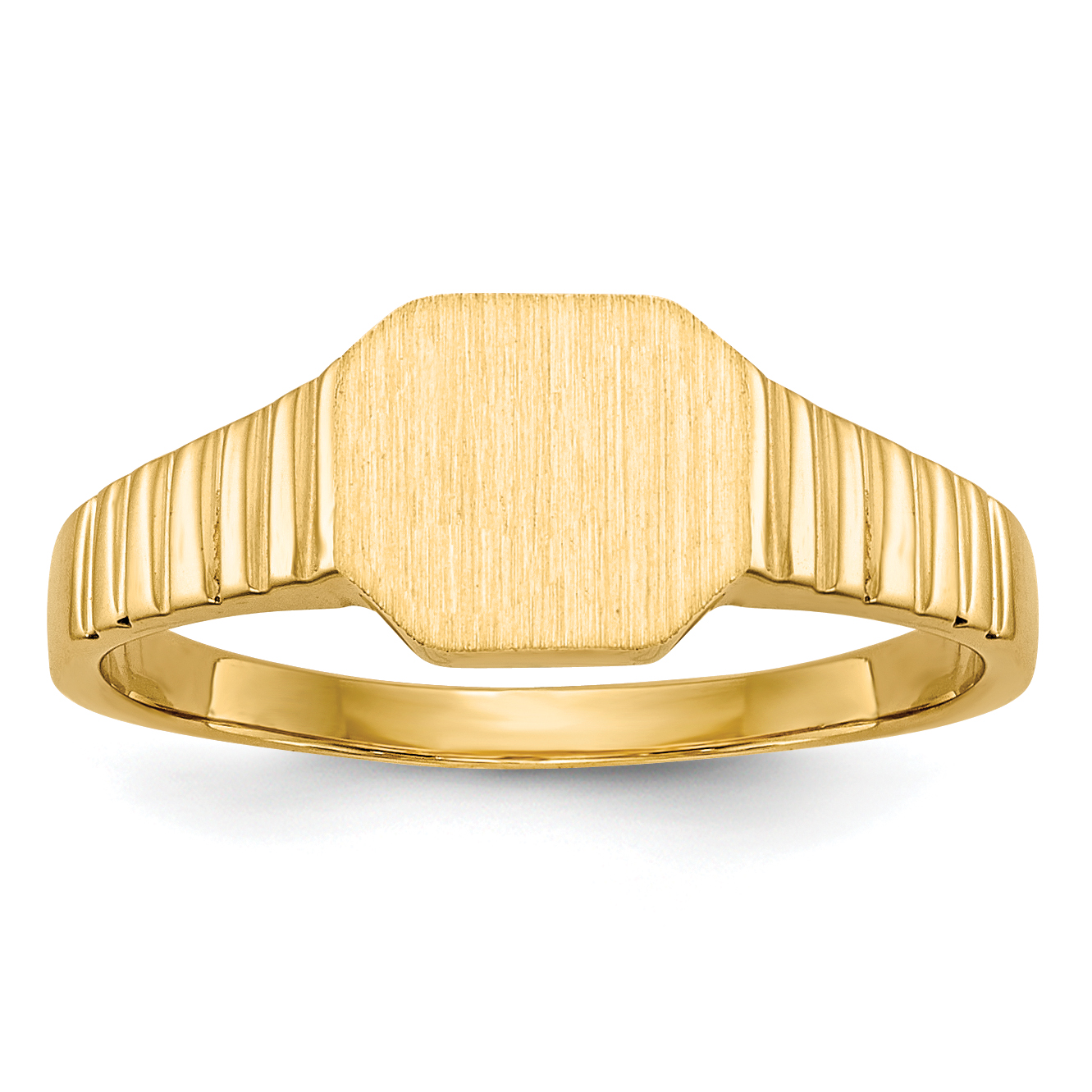 14k 7.5x6.0mm Child's Open Back Signet Ring (R231)